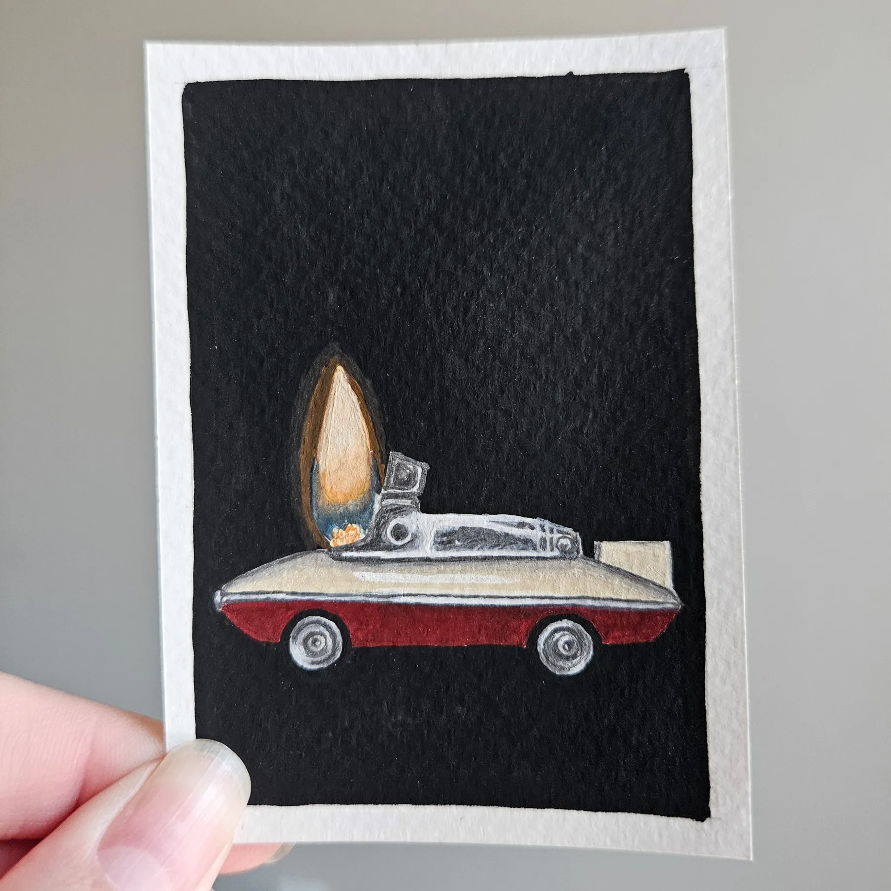 Vintage Car Lighter aceo art card