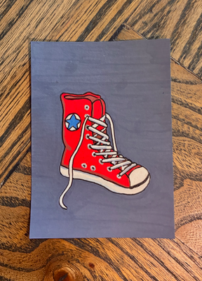 Red Chucks aceo art card thumbnail 2