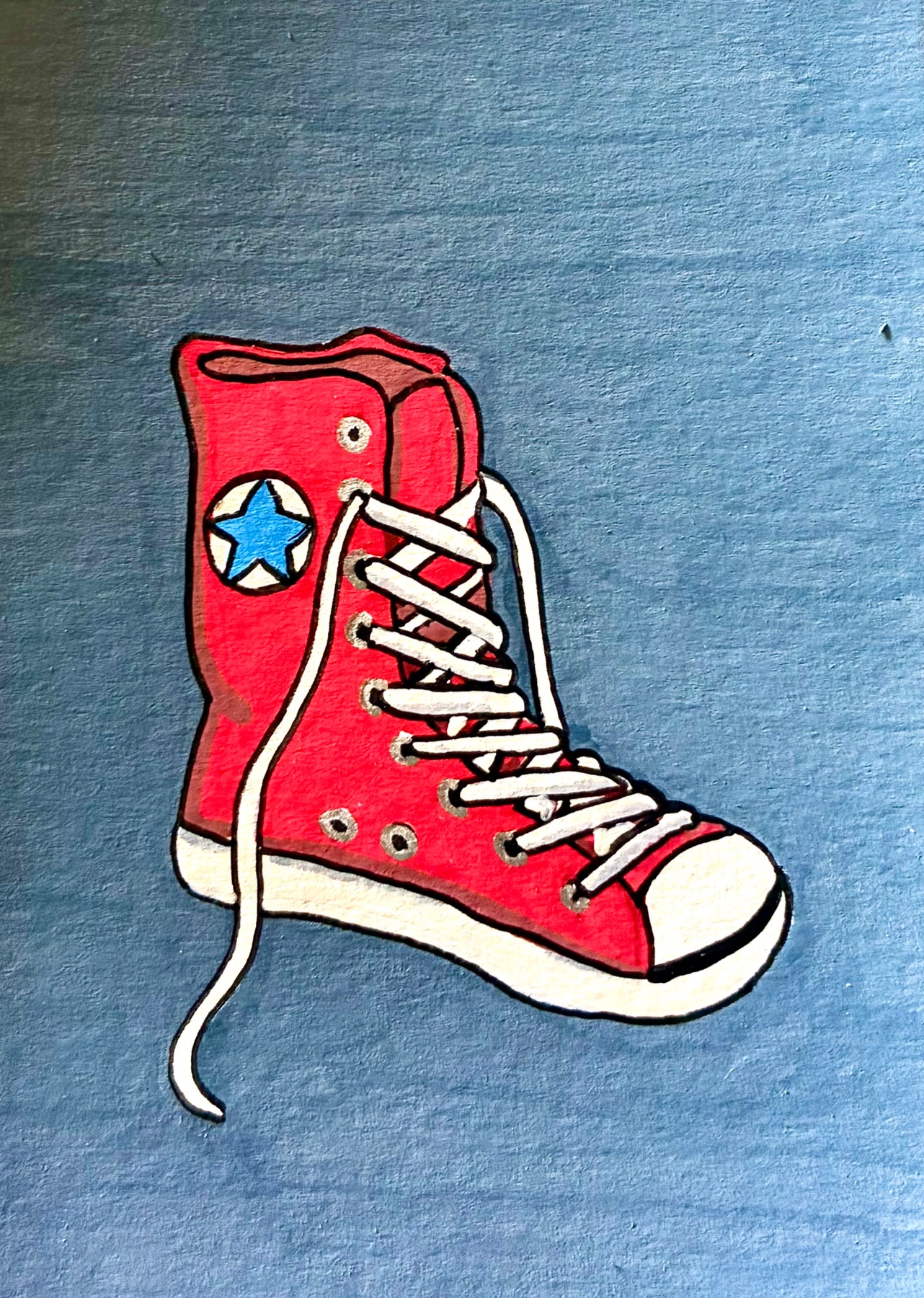 Red Chucks aceo art card