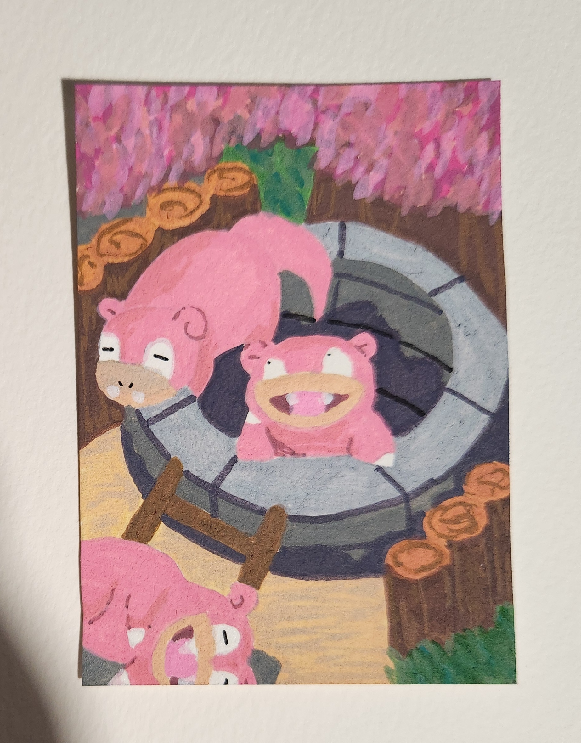 Wishing Well aceo art card