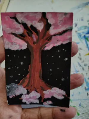 Cherry blossom ACEO aceo art card thumbnail 1