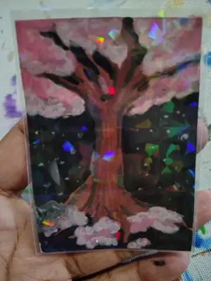 Cherry blossom ACEO aceo art card thumbnail 4
