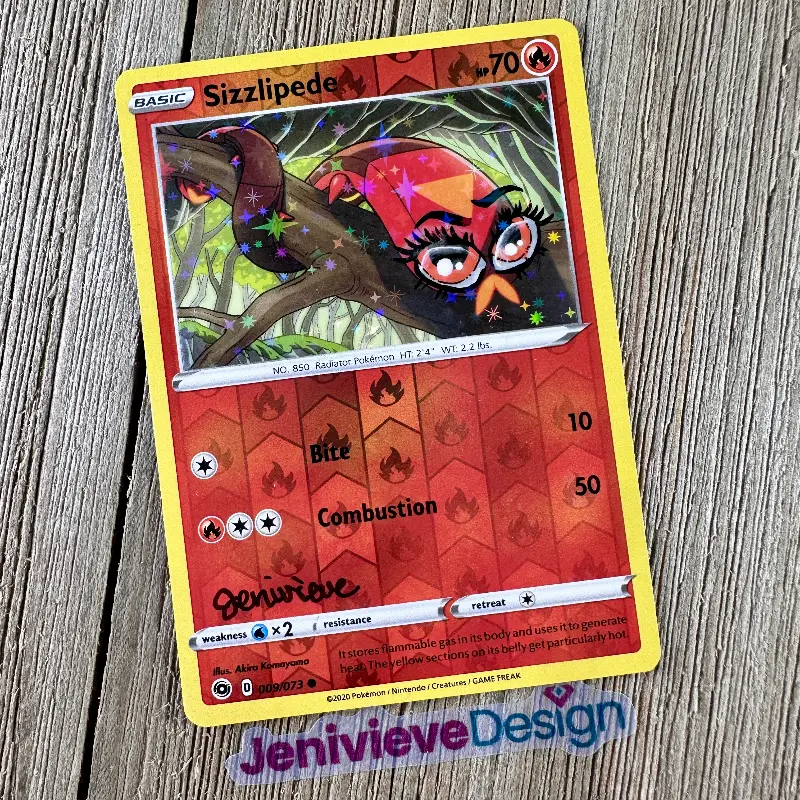 Yassified Pokémon: Sizzlipede aceo art card