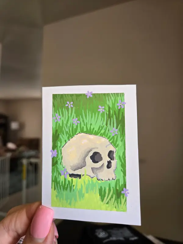 Skeleton #3 aceo art card