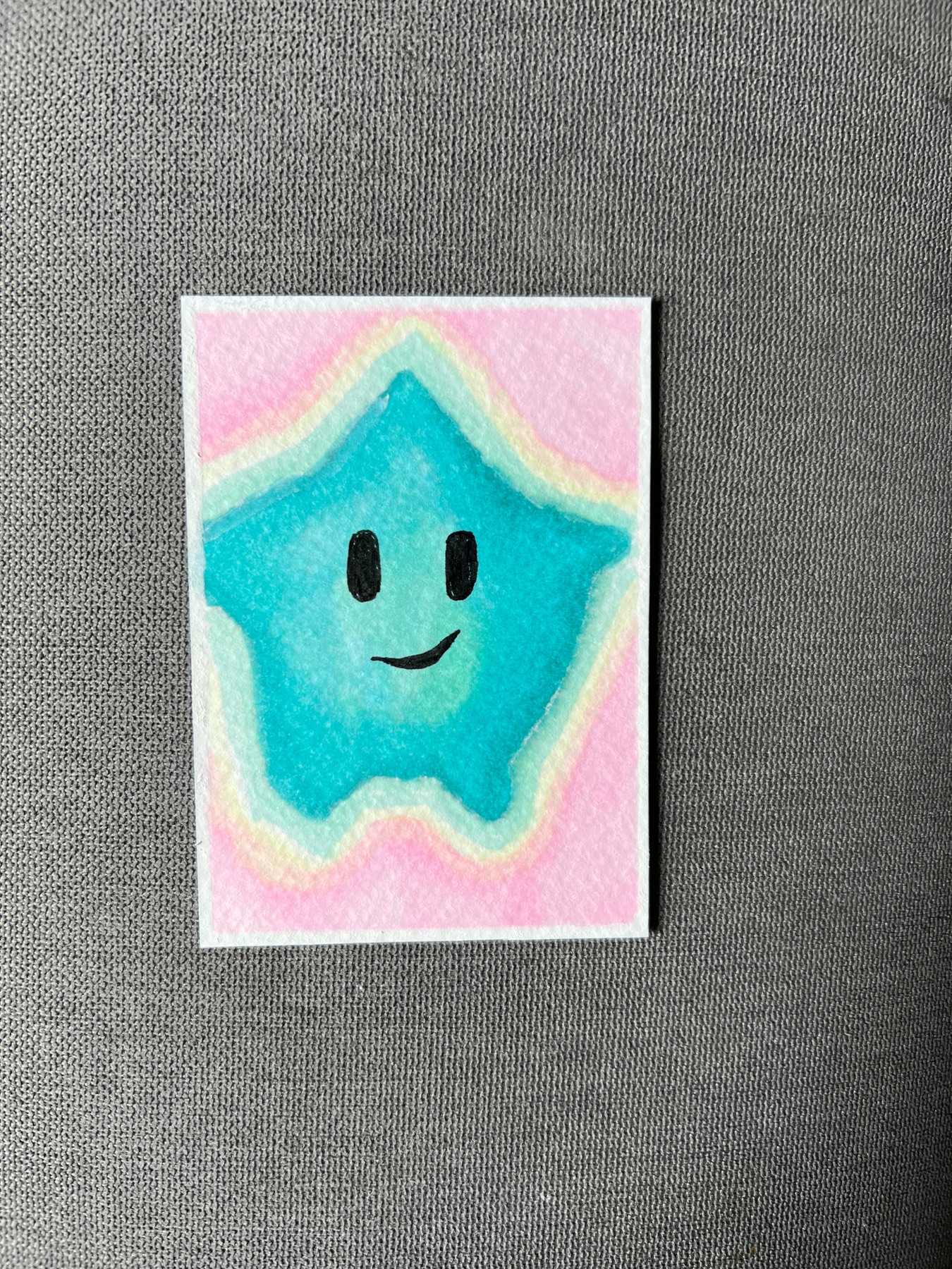 ACEO Original Super Mario Glowing Star by Erica Ferlet Art 2 of 3 aceo art card