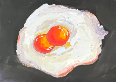 Egg with Double Yolk 1 aceo art card thumbnail 2