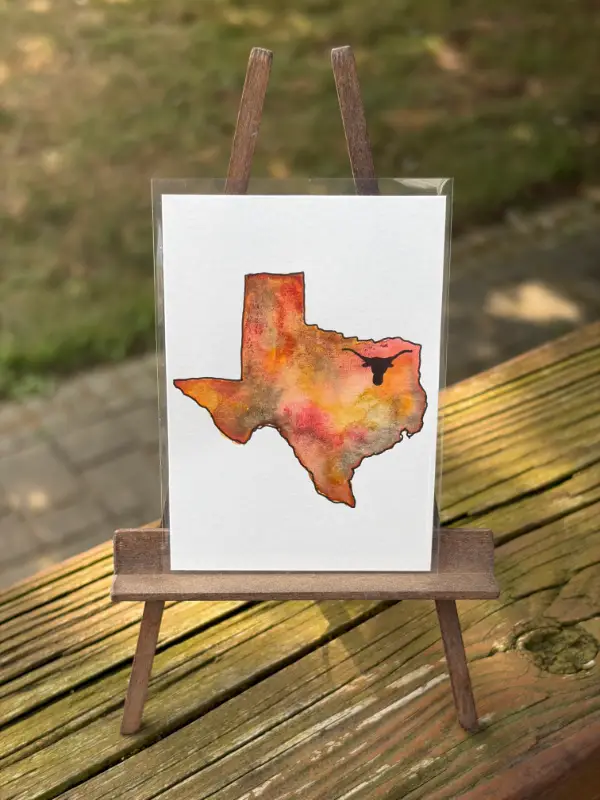 Texas: Longhorn aceo art card