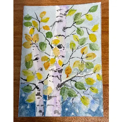 Aspen Turning aceo art card thumbnail 2