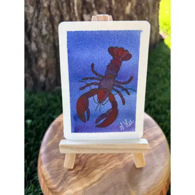 Larry the Lobster aceo art card thumbnail 2