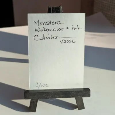 Monstera aceo art card thumbnail 3