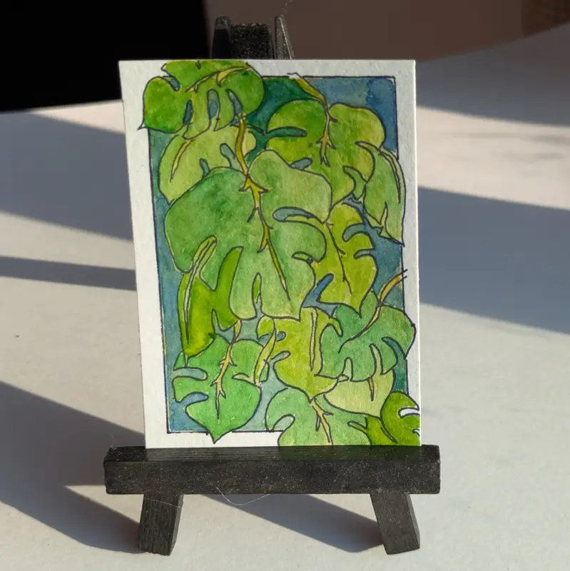 Monstera aceo art card