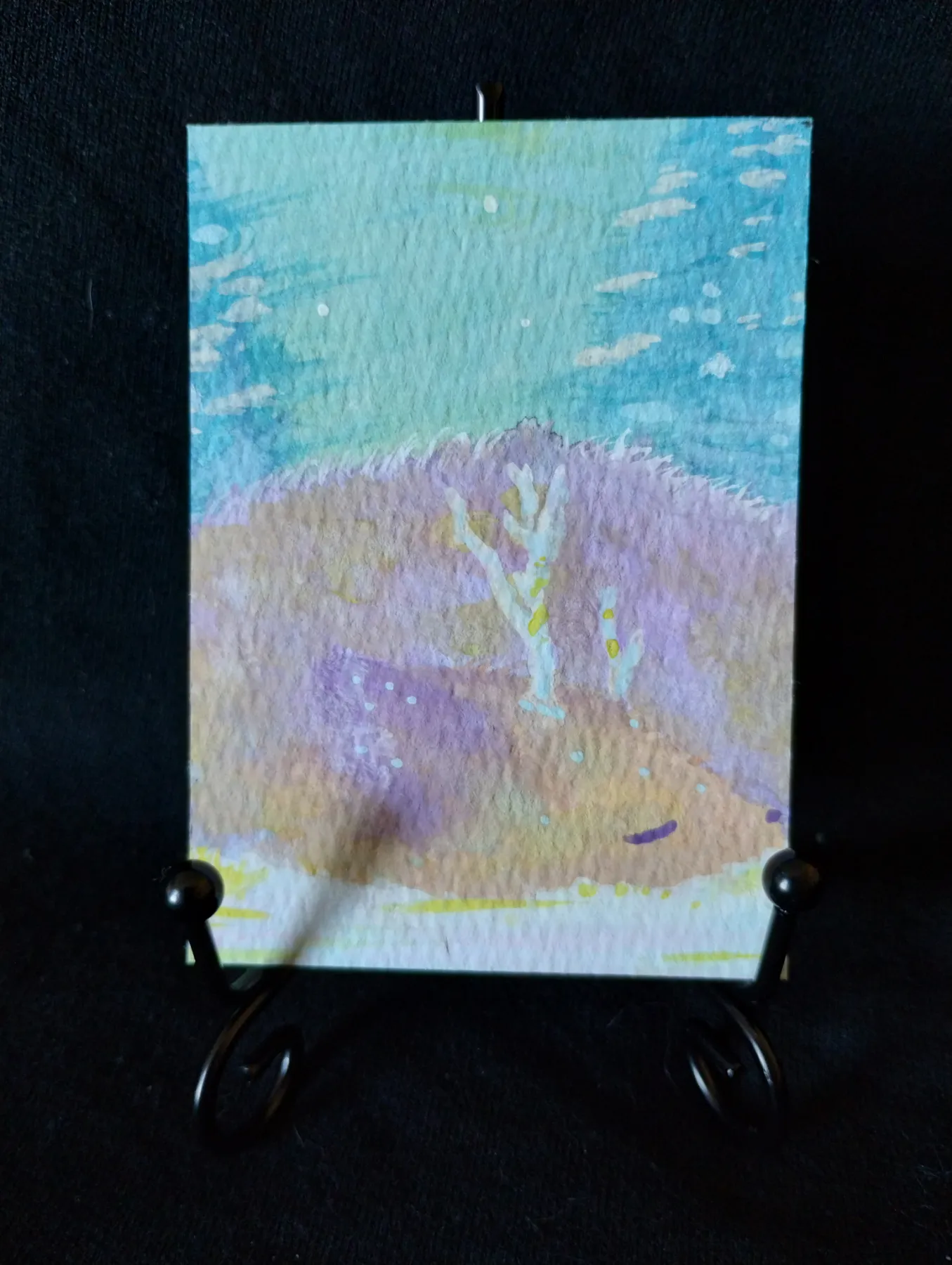 Snow Deer aceo art card