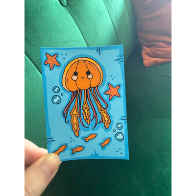 Jelly and Friends aceo art card thumbnail 4