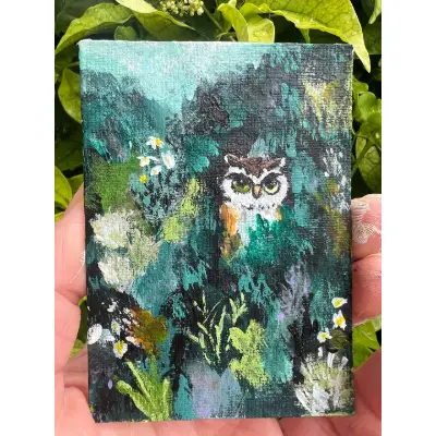 Somewhere in the Trees aceo art card thumbnail 1