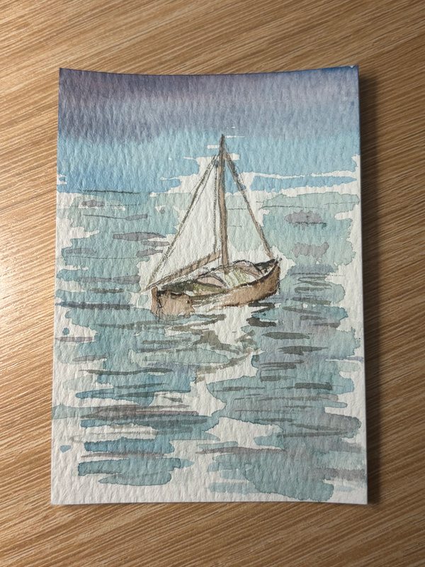 Float aceo art card