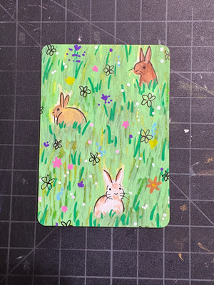 Bunnies Two aceo art card thumbnail 1