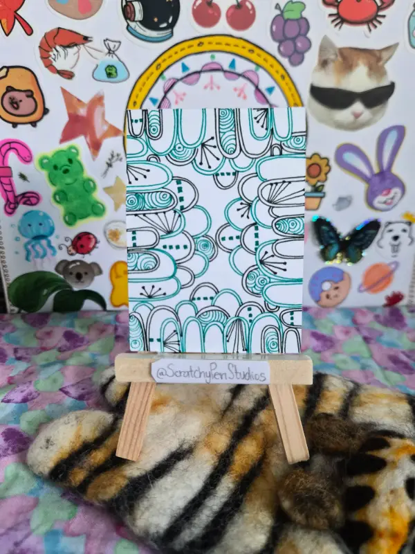 "Becoming" Abstract aceo art card