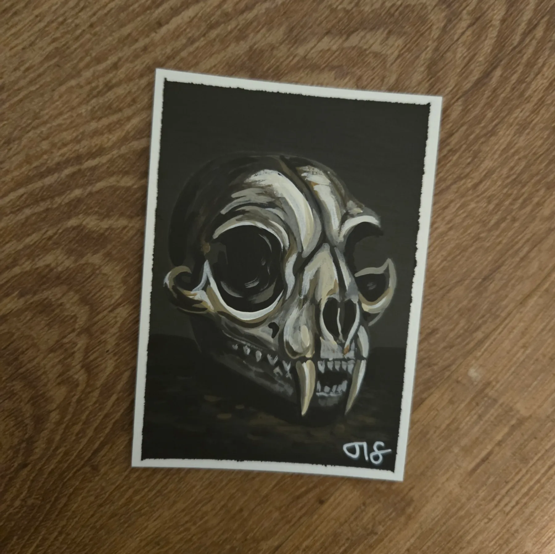 Skull aceo art card