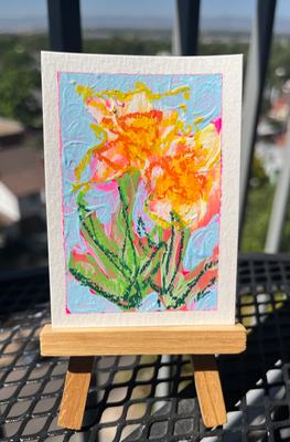 Abstract Daffodil 3 aceo art card thumbnail 1