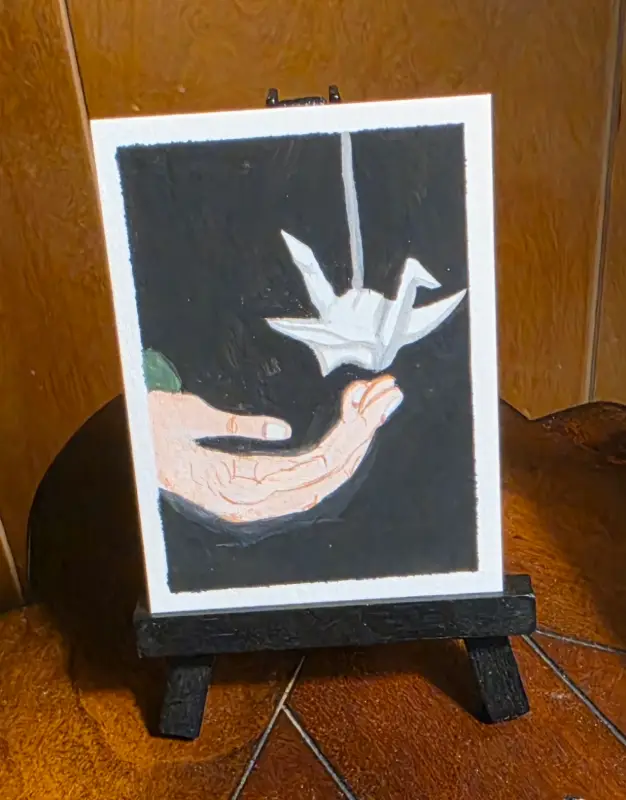 Alien Origami aceo art card
