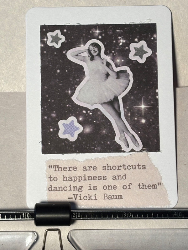Polaroid Ladies #4 by Mazerzine dancer quote night sky aceo art card
