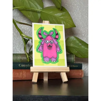 Froot - Little Monsters Series - Lisa Vollrath aceo art card thumbnail 1