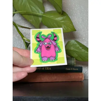 Froot - Little Monsters Series - Lisa Vollrath aceo art card thumbnail 2