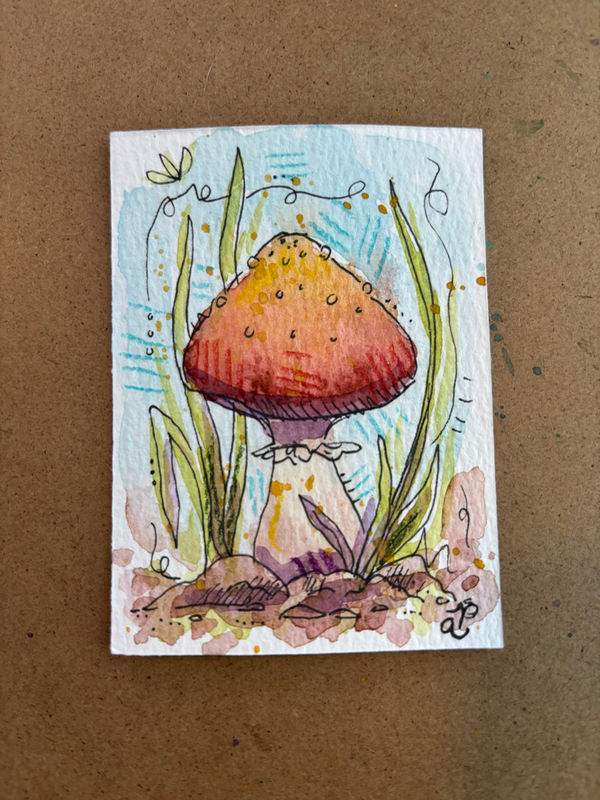 Lone Shroom aceo art card
