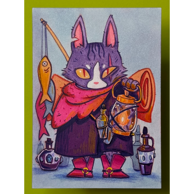Khajiit aceo art card thumbnail 1