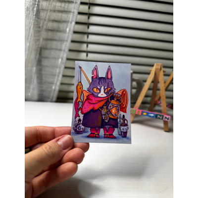 Khajiit aceo art card thumbnail 3