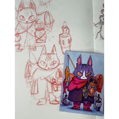 Khajiit aceo art card thumbnail 5
