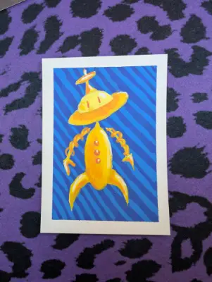 Roy | Doodle-bot | A Bit of Terrific aceo art card thumbnail 1