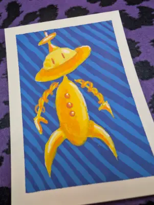 Roy | Doodle-bot | A Bit of Terrific aceo art card thumbnail 4