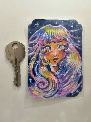 Galaxy Swirl aceo art card thumbnail 2