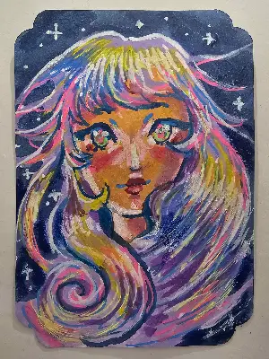 Galaxy Swirl aceo art card thumbnail 1