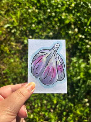 “Garlic” Food Vegetable aceo art card thumbnail 2