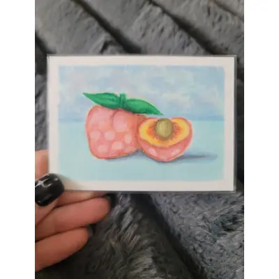 "Peach?" Pokemon berry inspired Still Life drawing aceo art card thumbnail 2