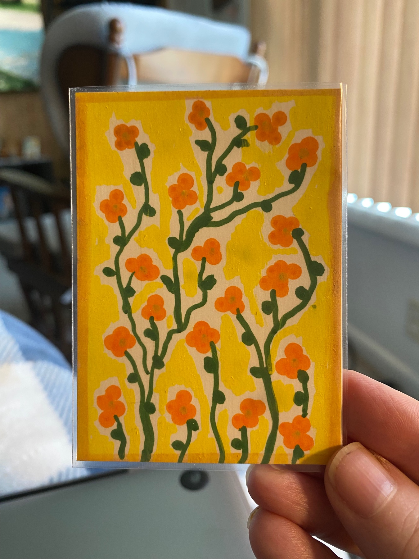 Simple Floral aceo art card