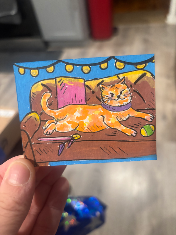 Tabby Kitty aceo art card