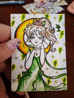 Eyes on Jupiter - Princess Jupiter, Sailor Jupiter in Sailor Moon Fanart aceo art card thumbnail 1