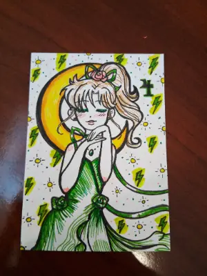 Eyes on Jupiter - Princess Jupiter, Sailor Jupiter in Sailor Moon Fanart aceo art card thumbnail 4
