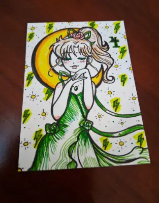 Eyes on Jupiter - Princess Jupiter, Sailor Jupiter in Sailor Moon Fanart aceo art card thumbnail 3