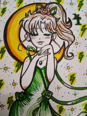 Eyes on Jupiter - Princess Jupiter, Sailor Jupiter in Sailor Moon Fanart aceo art card thumbnail 2