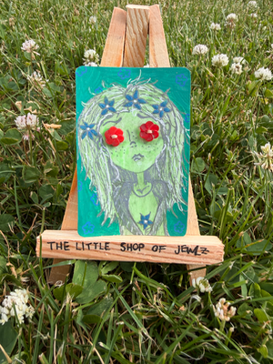 Flower Girl aceo art card thumbnail 2