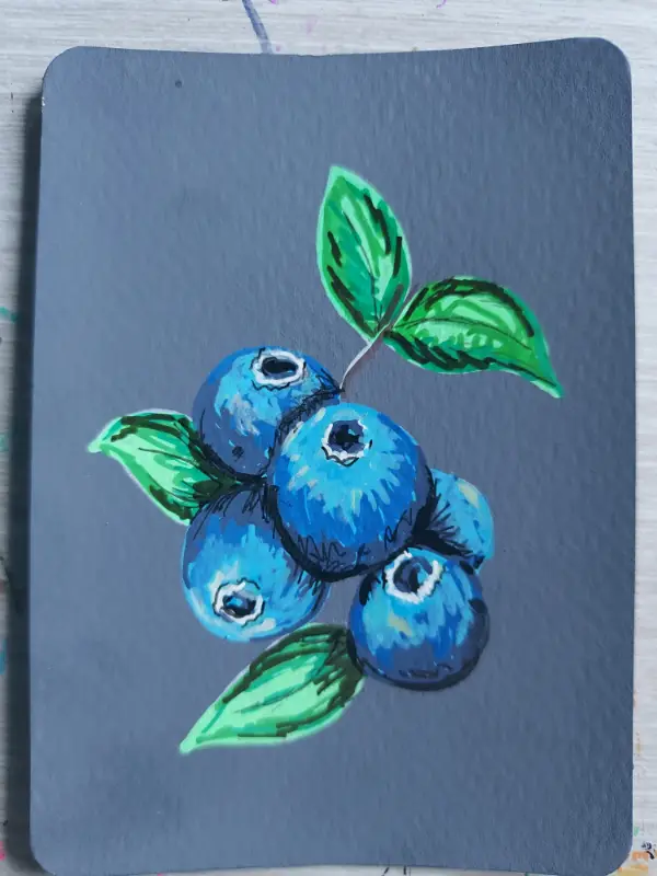 Blueberries aceo art card