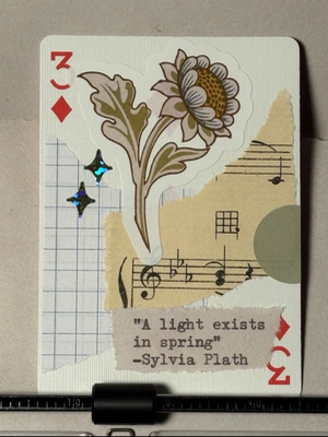 Quote Card #277 by Mazerzine collage floral Emily Dickinson aceo art card thumbnail 1