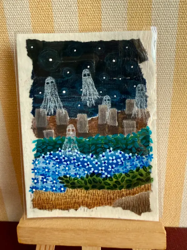Graveyard Bloom aceo art card