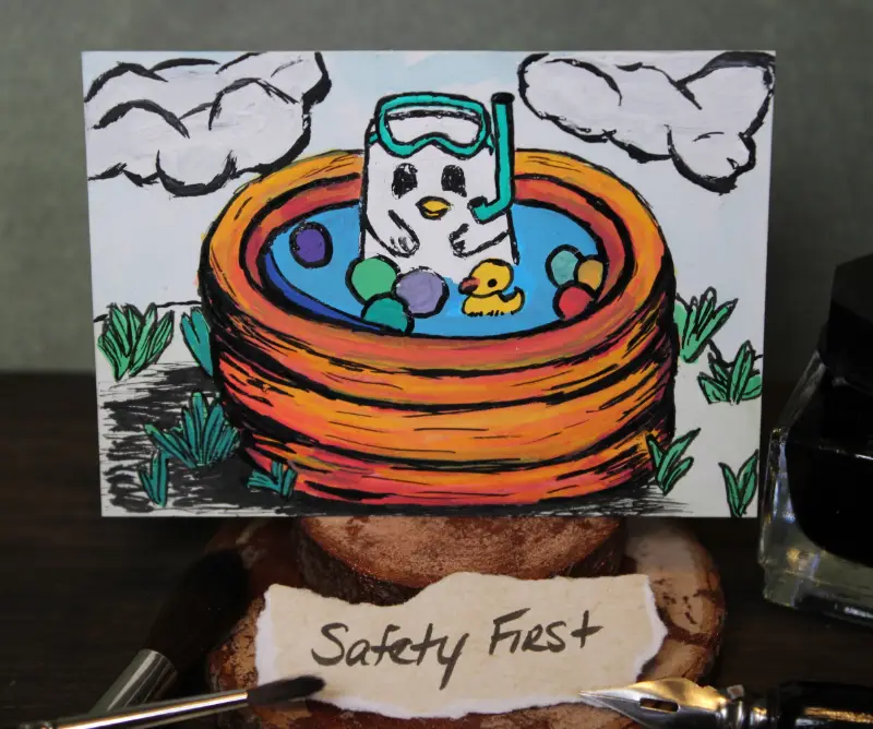 Safety First aceo art card