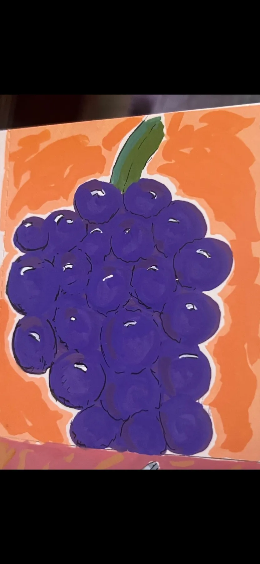 ACEO Original Happy Grape aceo art card