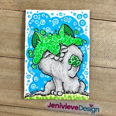 "Harvesting Toe Beans!" by Jenivieve Design aceo art card thumbnail 1